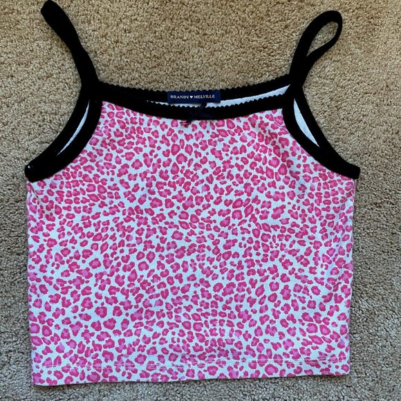 Brandy Melville Tops - Brandy Melville Cheetah Pink tank